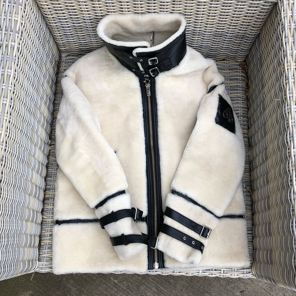 Moose Knuckles Shearling Jacket S Coat Fur NEW - Picture 6 of 14